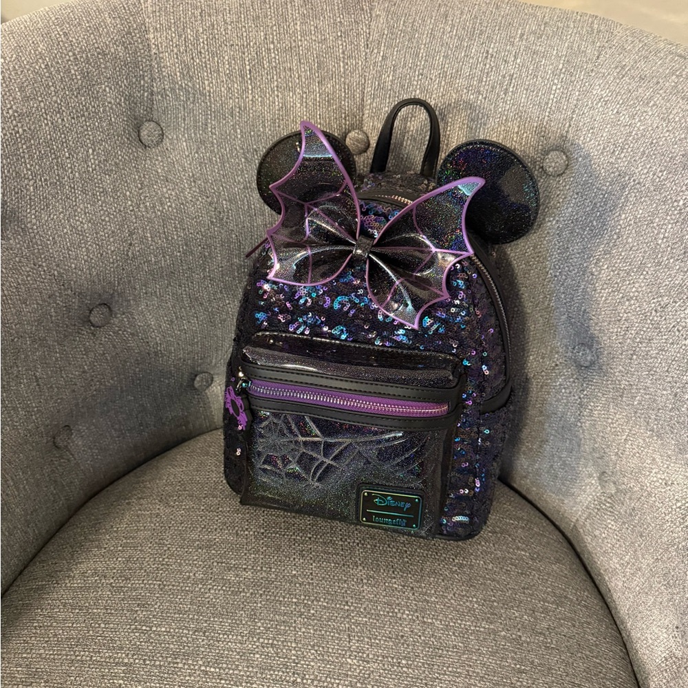 Disney Black and Blue Sequin Kids Backpack